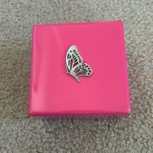 Talbots Small Pink Lacquered Butterfly Box